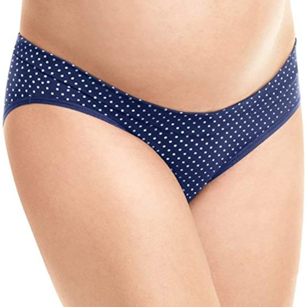 Playtex Maternity NWT Navy White Peach 3-pack V-Front Hipster Panties PMVFHS